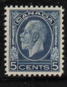 Canada Sc 199 1932 5c dark blue George V medallion issue stamp mint