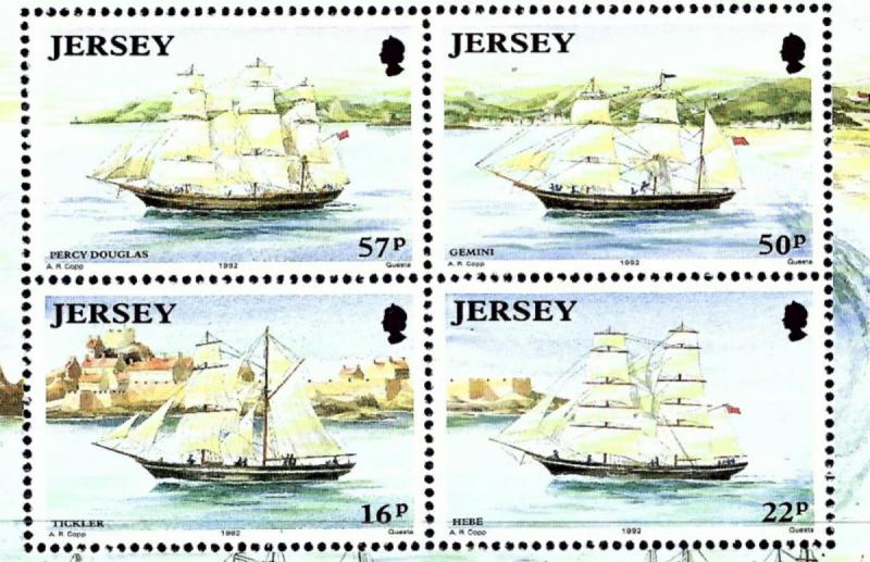 Jersey 596-99 MNH 1992 ships (in S/S which has light wrinkle)