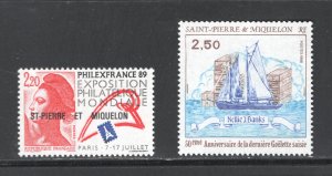 St. Pierre & Miquelon #510, 511  VF, Mint NH, Post Office Fresh, ....  6030079