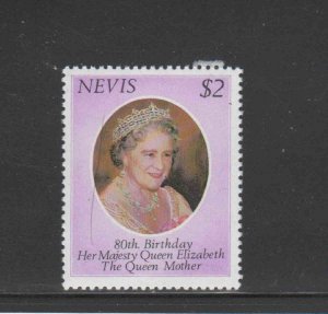 NEVIS #113  1980 QUEEN MOTHER 80TH BIRTHDAY  MINT  VF LH  O.G