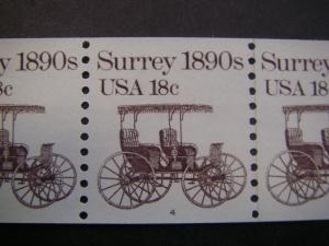 Scott 1907, 18 cent Surrey, PNC5 #4, MNH Transportation Beauty, CV $45