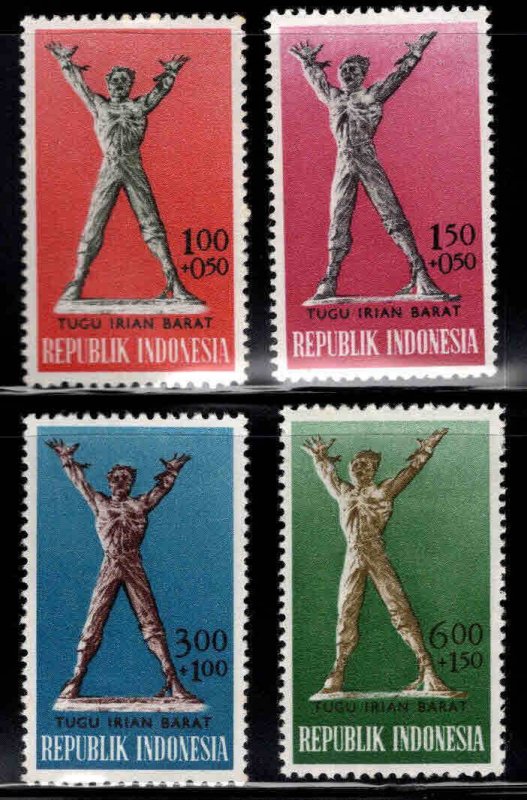 Indonesia Scott  B150-153 MH* 1963 West Irian monument semi-postal stamp set