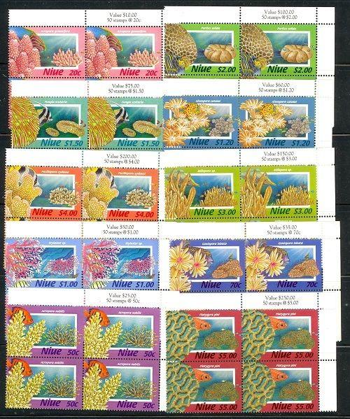 Niue Scott 684-693 Mint NH corner blocks (Catalog Value $104.00)