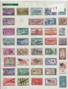 U.S. page of stamps