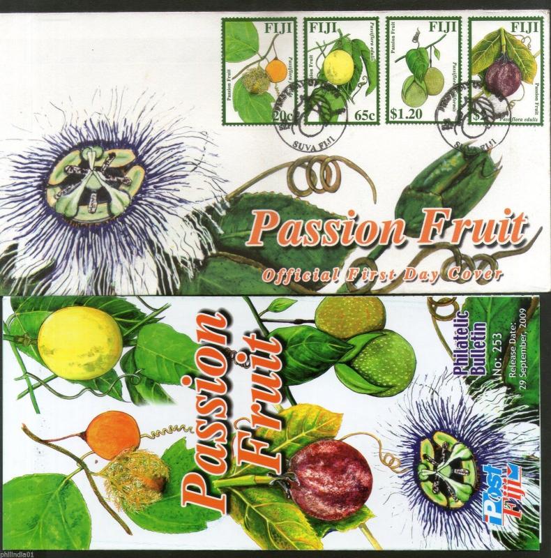 Fiji 2009 Passion Fruits Love-in-a-mist Hard Shelled Passiflora edulis FDC #1809