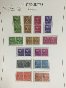 US STAMPS #839-851 COIL LINE PAIRS MINT OG NH LOT #97765