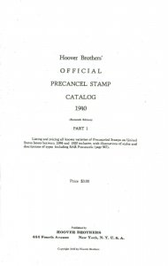 PRECANCELS Hoover 1940 Part 1 catalog - ELECTRONIC VERSION  Searchable PDF-OCR!