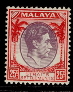 MALAYSIA - Straits Settlements GVI SG286, 25c purple & scarlet LH MINT. Cat £48.