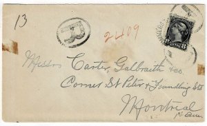 Canada 1897 Montreal forerunner squared circle cancel on registered cover