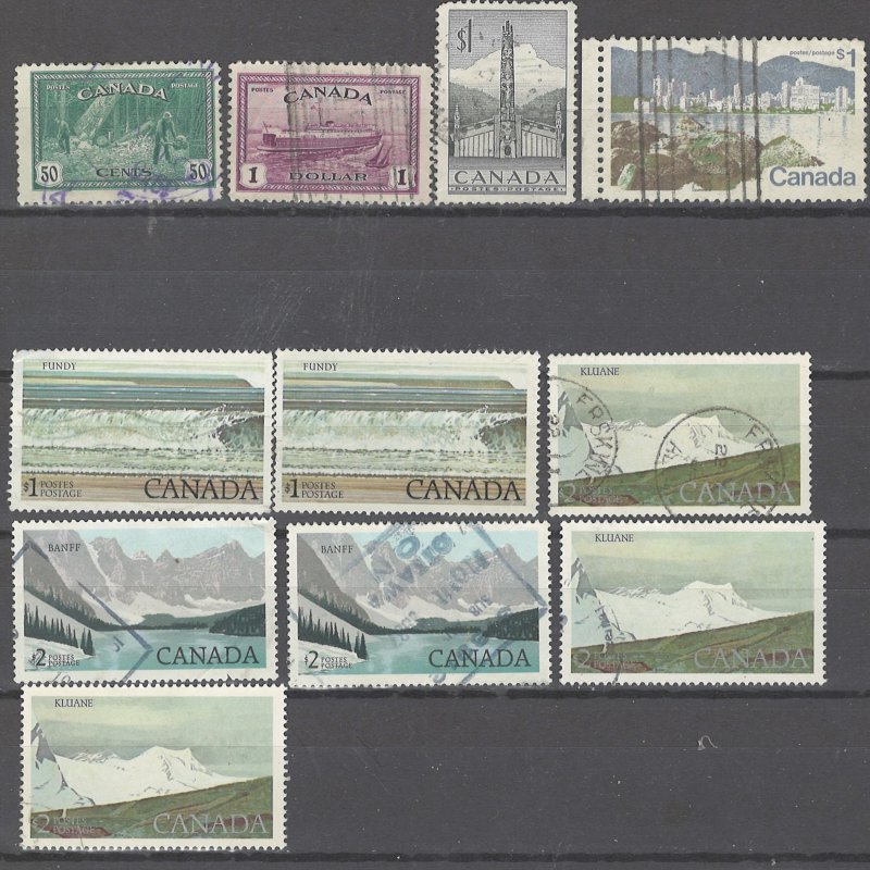 COLLECTION LOT # 2471 CANADA 11 HIGH FAVE VALUE STAMPS 1946+ CV+$13