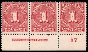 momen: US Stamps #J31 Mint OG NH Strip of 3 Sound