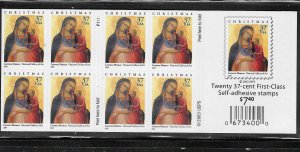 US#3820a  $0.37  Madonna and Child Booklet o f 20 (MNH) CV $15.00