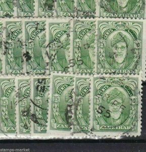 ZANZIBAR  1952 SULTAN KALIF BIN HARUB 15C X 128 , DEALERS LOT,CAT £448  REF 1311