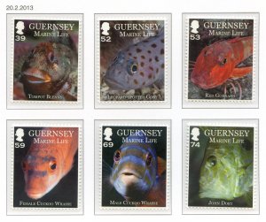 Guernsey 2013 Marine Life Set SG1450/1455 Unmounted Mint