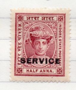 Indore Indian States 1904-06 Early Issue Fine Mint Hinged 1/2a. Optd 207686