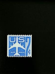 1958 7c Jet Silhouette, Blue Coil, Air Mail Scott C52 Mint F/VF NH