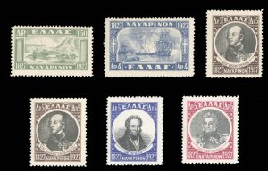 Greece #338-343 Cat$104.10, 1927-28 Navarino, complete set, hinged