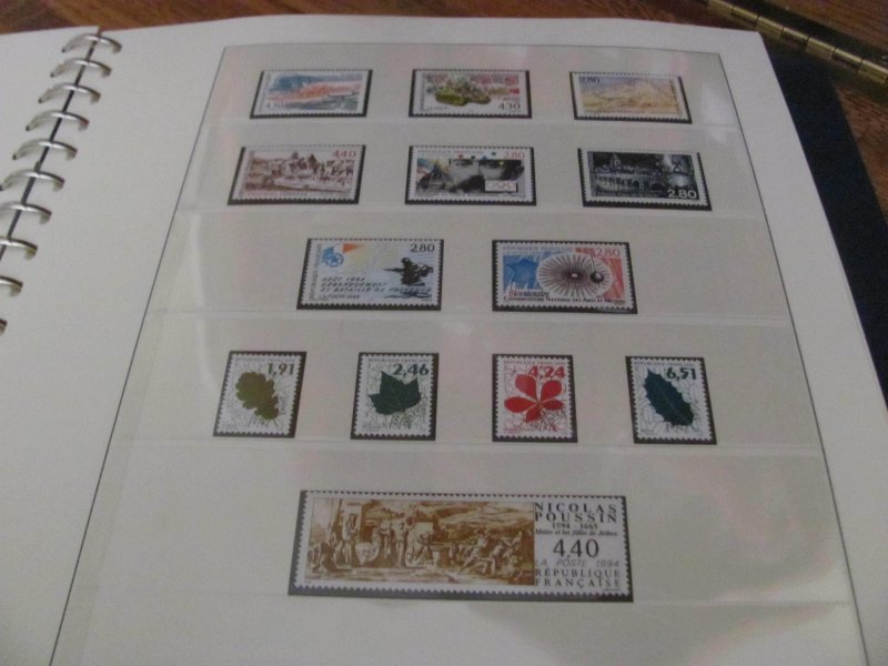 FRANCE MNH 1994-2000 LINDNER ALBUM COMPLETE W/SS &  BOOKLETS (95)