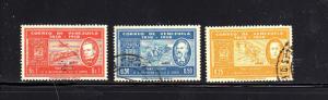 VENEZUELA #C706-C708  1959  STAMP CENENARY    F-VF USED