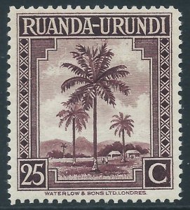 Ruanda-Urundi, Sc #72, 25c MH