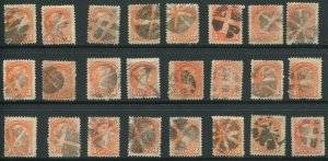 CANADA #36, 37, 41 USED SMALL QUEEN FANCY CORK CANCEL WHOLESALE LOT