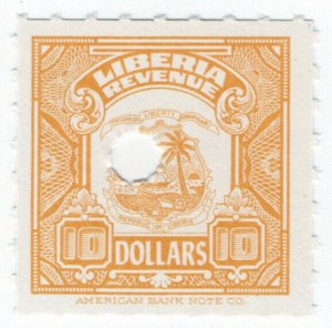 (I.B) Liberia Revenue : Duty Stamp $10 (ABN Specimen)