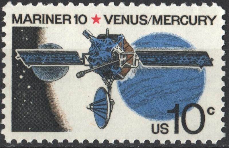 SC#1557 10¢ Mariner 10, Venus and Mercury (1975) MNH