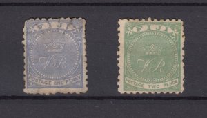 Fiji QV 1879 1d Blue 2d Green SG39/40 VFU BP9367