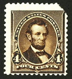 U.S. #222 MINT OG NH CREASE