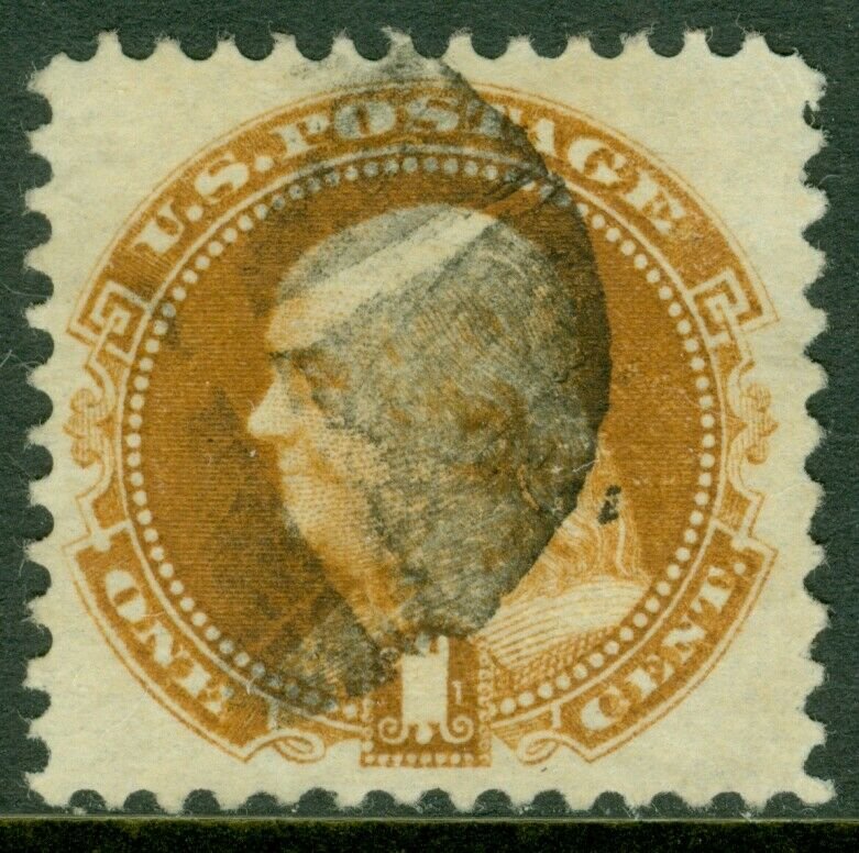 EDW1949SELL : USA 1869 Sc #112 XF, Used Beautiful stamp PSAG Graded 85 SMQI 275