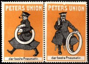 Vintage Germany Poster Stamp Peters Union The Best Pneumatic