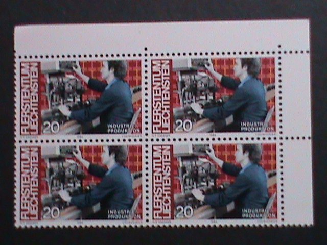 ​LIECHTENSTEIN-1984-SC# 789 INDUSTRIES & OCCUPATIONS MNH IMPRINT BLOCK-VF