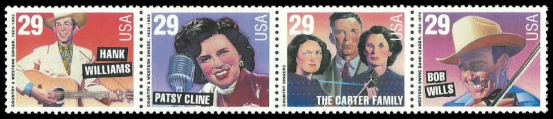 PCBstamps   US #2771/2774a Strip $1.16(4x29c)Country Music, MNH, (2)