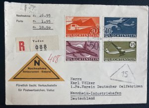 1960 Vaduz Liechtenstein First Day Airmail Cover FDC To Mannheim Germany