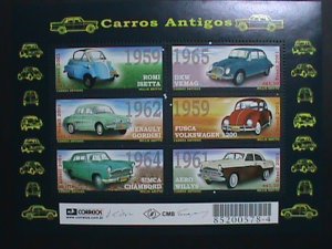 ​BRAZIL STAMP-2001-SC#2802 CLASSIC ANTIQUE CARS MNH SHEET. VERY RARE