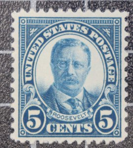 Scott 637 5 Cents Rosevelt Nice Stamp OG MH SCV $1.90
