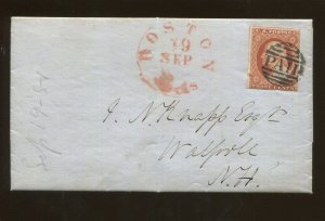 1851 United States Postage Stamp #10 Used On Personal Letter Cover