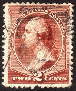 1883, US 2c, Washington, Used, Sc 210