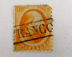 Netherlands #6, Used/G, Perf missing U/R, Nice cancel, 1864
