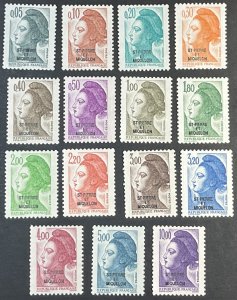 ST. PIERRE & MIQUELON # 453-467-MINT NEVER/HINGED---COMPLETE SET---1986