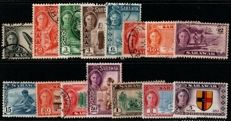 SARAWAK SG171/86(Exc.177) 1950-2 DEFINITIVE SET FINE USED