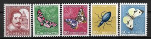 1956 Switzerland B257-61 complete Pro Jeventute set MNH