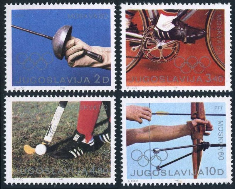 Yugoslavia 1463-1466, MNH. Mi 1827-1827. Olympics Moscow-1980.Fencing,Bicycling,