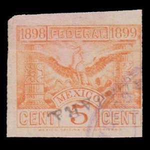 MEXICO 1898 - 99.  REVENUE STAMP. FEDERAL CONTRIBUTION. USED. # 3