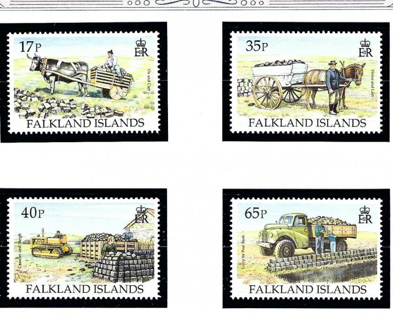 Falkland Is 639-42 MNH 1996 Transporting Peat