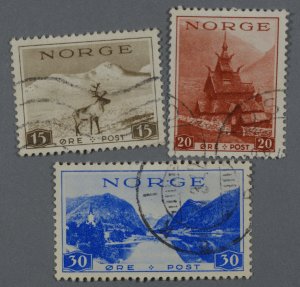 Norway #184-186 Used VF/XF Light Cancels  HRM