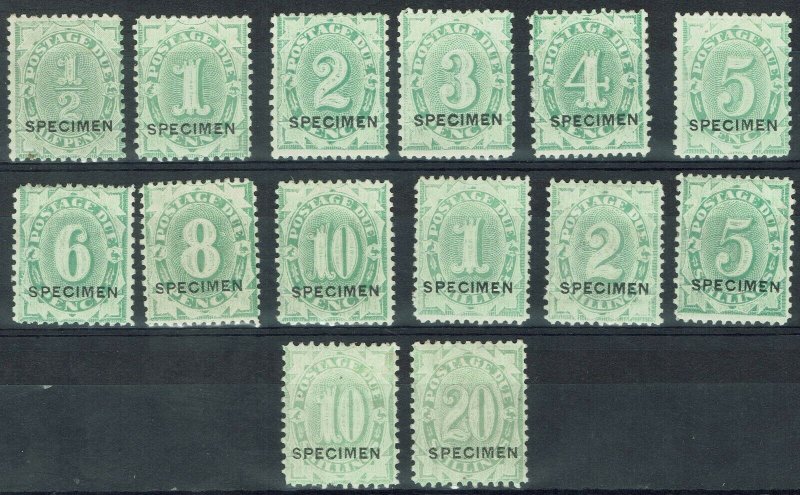 AUSTRALIA 1902 POSTAGE DUE SPECIMEN SET WMK CROWN/NSW 