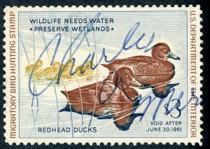 #RW27 – 1960 $3.00 Redhead Ducks. Used.