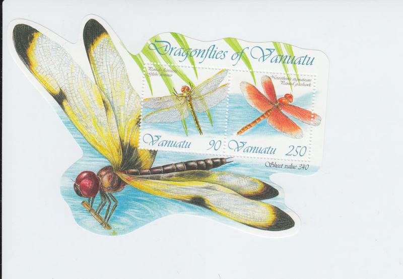 2012 Vanuatu Dragonflies Shaped SS (Scott 1023a) MNH