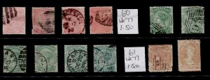 Tasmania #Selection of 12 early stamps Used